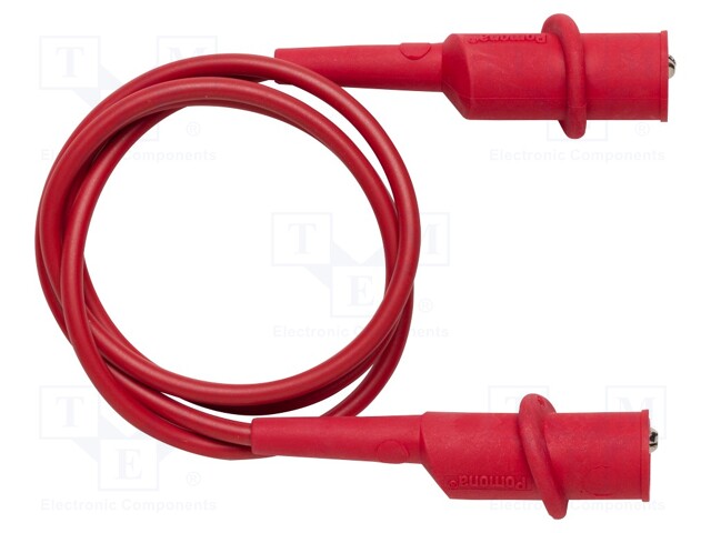 Test lead; 10A; crocodile clip-crocodile clip; Urated: 1kV; red