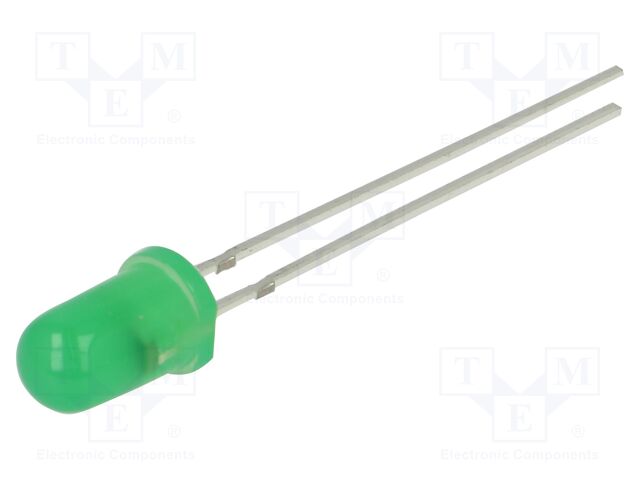 LED; 5mm; green; 150mcd; 60°; Front: convex; No.of term: 2; -30÷85°C