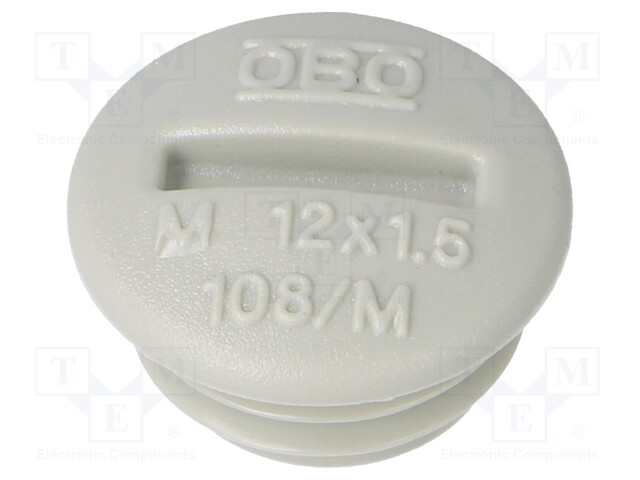 Stopper; M12; Mat: polystyrene; light grey