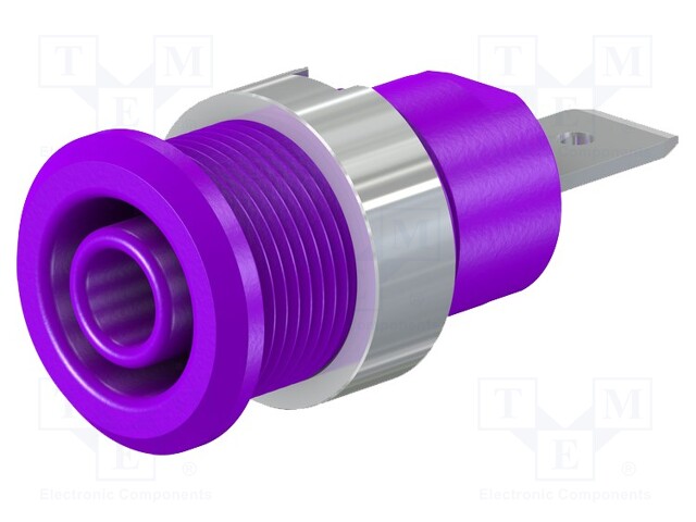 Socket; 4mm banana; 32A; 1kV; Cutout: Ø12.2mm; violet; insulated