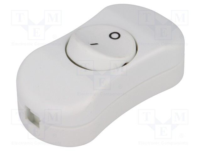 ROCKER; SPST; Pos: 2; OFF-ON; 3A/250VAC; white; none; 50mΩ; UL94V-2