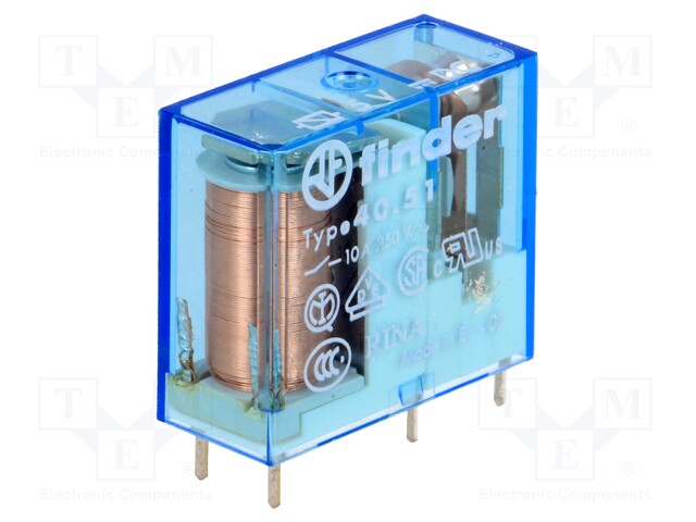 Relay: electromagnetic; SPDT; Ucoil: 5VDC; 10A/250VAC; 10A/30VDC