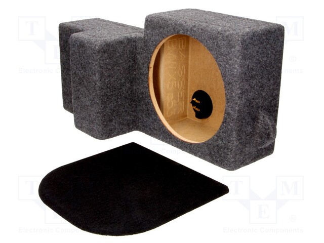 Car loudspeaker enclosure; MDF; gray melange; textil; 14l; 250mm