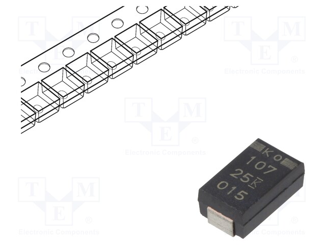 Capacitor: tantalum-polymer; 100uF; 25VDC; Case: D; 2917; ESR: 50mΩ