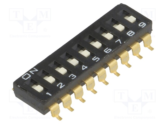 Switch: DIP-SWITCH; Poles number: 9; ON-OFF; 0.025A/24VDC; Pos: 2