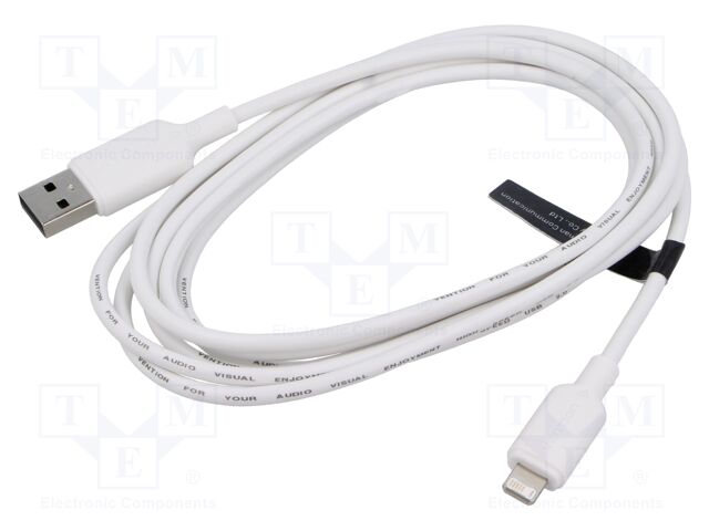 Cable; Apple Lightning plug,USB A socket; nickel plated; 2m