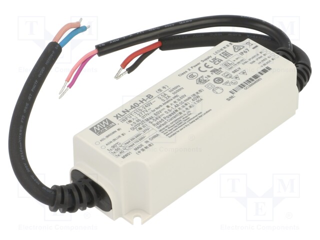 Power supply: switching; LED; 40W; IP67; XLN-40; -25÷90°C; OUT: 1