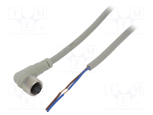 Connection lead; M12; PIN: 2; angled; 5m; plug; Wire colour: black