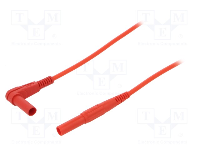 Test lead; PVC; 2m; red; 19A; Plating: nickel plated