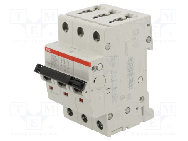 Circuit breaker; 400VAC; 50A; Poles: 3; DIN; Charact: K; IP20