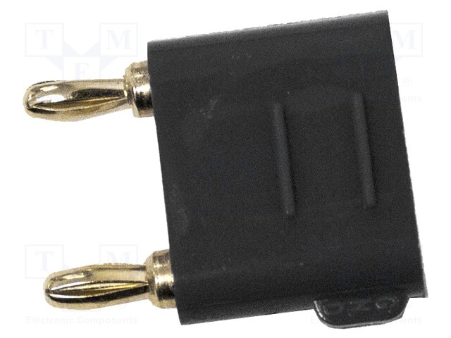 Stackable safety shunt; 3mm banana; 5A; 2.5kV; black; gold-plated