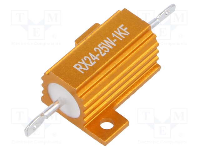 Resistor: wire-wound; with heatsink; 1kΩ; 25W; ±1%; 30ppm/°C