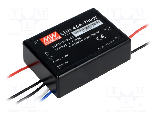 Converter: DC/DC; 44W; Uin: 9÷18V; Uout: 12÷64VDC; Iin: 4.2A; 138g