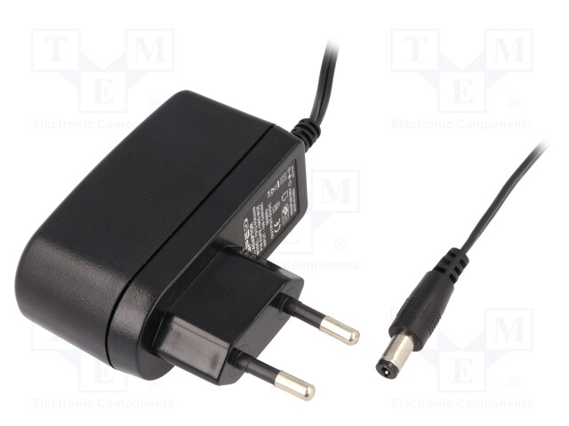 Power supply: switched-mode; 5VDC; 2A; Out: 5,5/2,1; 10W; Plug: EU