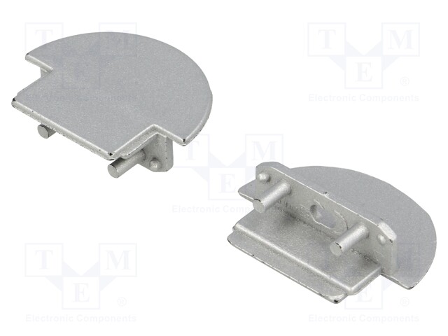 Cap for LED profiles; silver; ABS; Application: GROOVE14