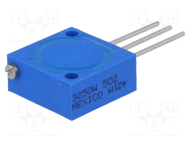 Potentiometer: mounting; vertical,multiturn; 5kΩ; 1W; screw,THT