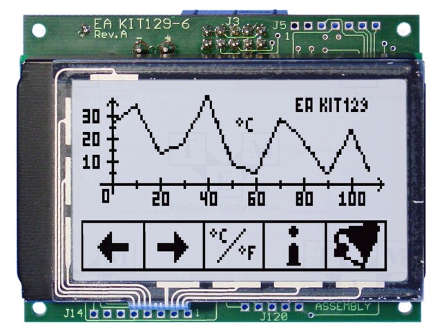 Display: LCD; graphical; FSTN Positive; 128x64; black; LED