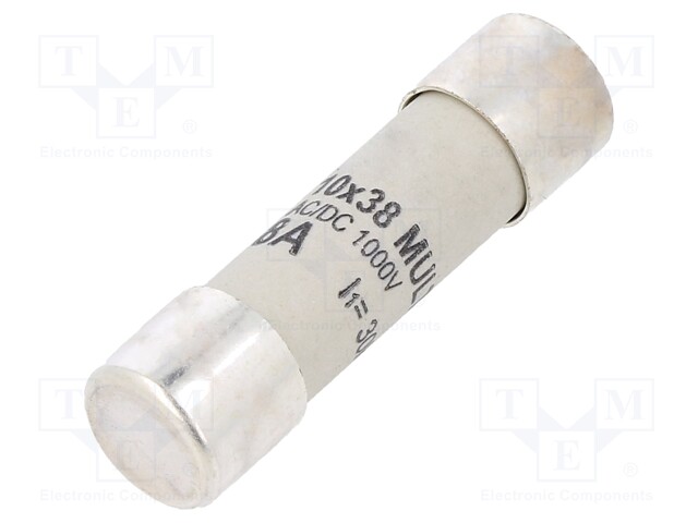 Fuse: fuse; gR; 8A; 1000VDC; cylindrical