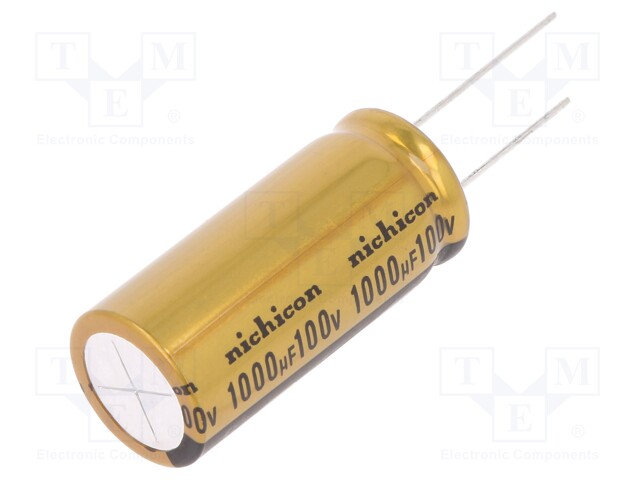 Capacitor: electrolytic; THT; 1000uF; 100VDC; Ø18x40mm; ±20%; 2000h