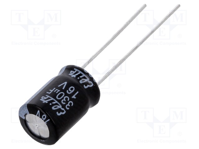 Capacitor: electrolytic; THT; 330uF; 16VDC; Ø8x11.5mm; Pitch: 3.5mm