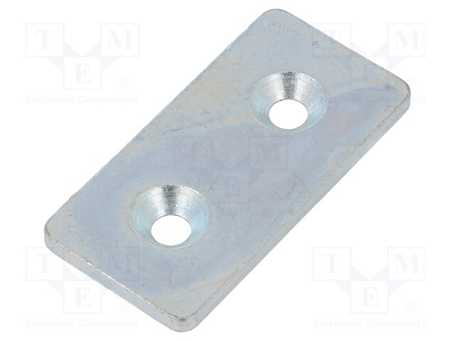 Flat bar; for profiles; W: 40mm; L: 80mm; steel; Colour: steel