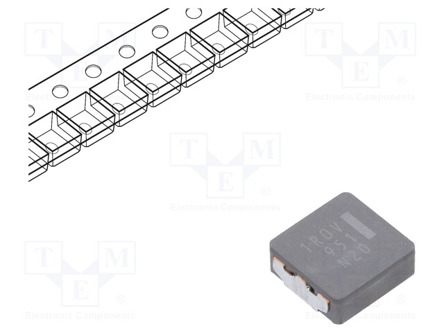 Power Inductor (SMD), 1 µH, 19.6 A, 34.6 A, ETQP Series, 10.7mm x 10mm x 4mm