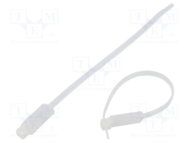 Cable tie; with label; L: 194mm; W: 4.6mm; polyamide; 220N; natural