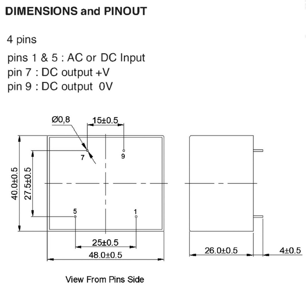 Converter: AC/DC; 10W; Uout: 15VDC; Iout: 670mA; 82%; Mounting: PCB