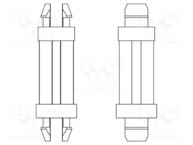 PCB distance; polyamide 66; L: 4.8mm; latch/latch; Colour: black