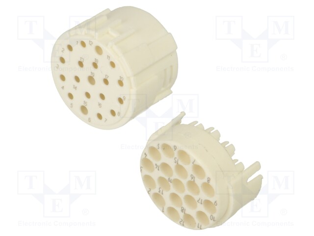 Circular Connector Insert, Han M23 Series, 16 Contacts, Socket, Crimp