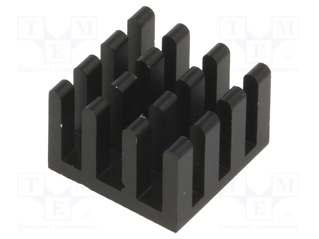 Heatsink: extruded; black; L: 15mm; W: 15mm; H: 10mm; aluminium