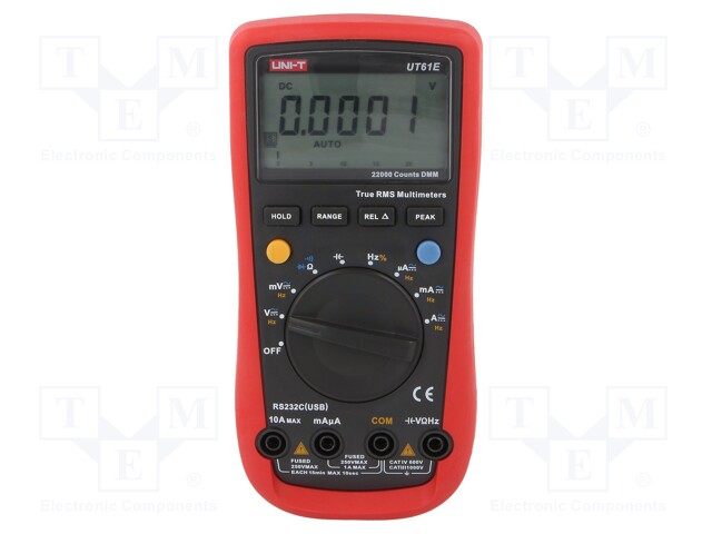 Digital multimeter; LCD (22000),bargraph; True RMS; 0.1÷99.9%