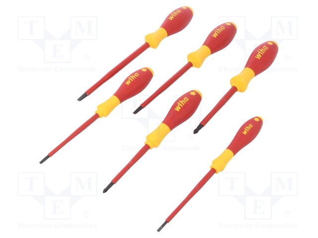 Screwdrivers; Pcs: 6; insulated; 1kVAC; Bit: Phillips,slot