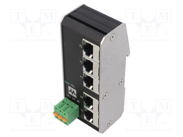 Switch Ethernet; unmanaged; Number of ports: 5; 9÷36VDC; DIN; RJ45