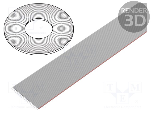 Wire: ribbon; 1.27mm; stranded; Cu; 30x28AWG; unshielded; PVC; grey