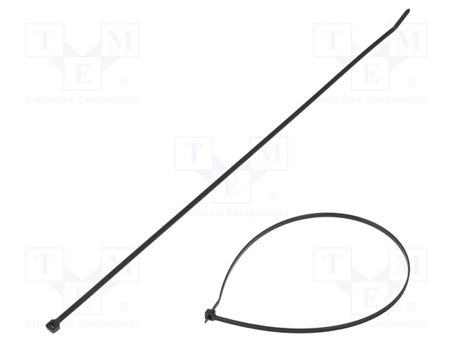 Cable tie; L: 368mm; W: 3.7mm; polyamide; 178N; black; Ømax: 102mm