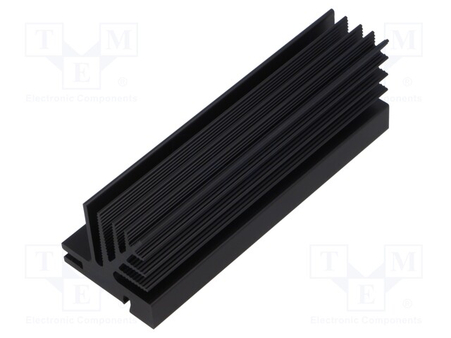 Heatsink: extruded; grilled; black; L: 100mm; W: 35.3mm; H: 35mm