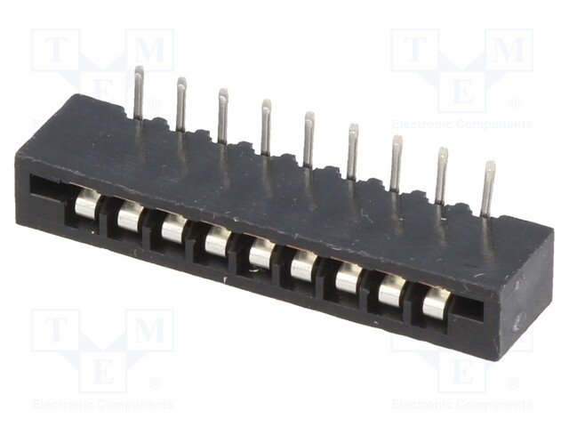 Connector: FFC (FPC); angled 90°; PIN: 9; NON-ZIF; THT; tinned; 20mΩ