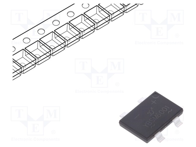 Single-phase bridge rectifier; Urmax: 100V; If: 6A; Ifsm: 150A