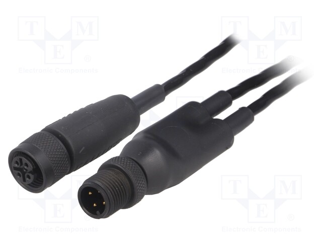 Connection lead; straight; plug; 4A; -100÷200°C; IP67