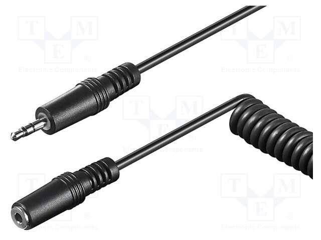 Cable; Jack 3.5mm socket,Jack 3.5mm plug; 5m; black; Øout: 4mm