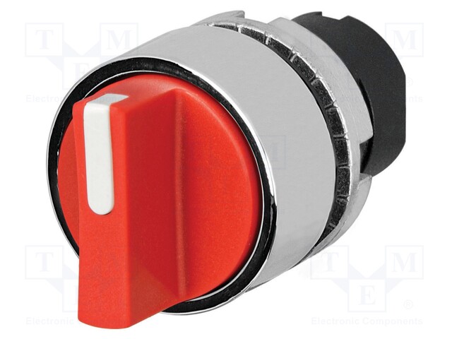 Switch: rotary; 22mm; Stabl.pos: 2; red; none; IP65; prominent; 46