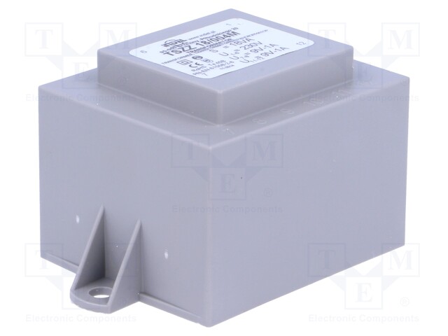 Transformer: encapsulated; 18VA; 230VAC; 9V; 9V; 1A; 1A; IP00; 550g