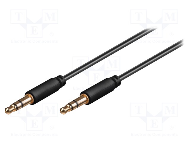 Cable; Jack 3.5mm 3pin plug,both sides; 3m; Plating: gold-plated