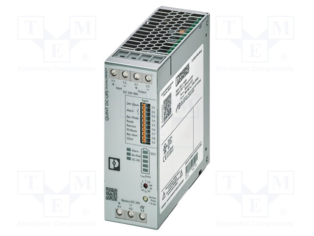 Power supply: switched-mode; for DIN rail; 24VDC; 40A; 98%; 24V