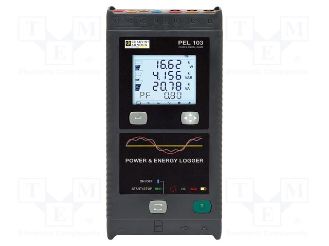 Power logger; triple LCD; VAC: 10÷1000V; VDC range: 10÷1000V