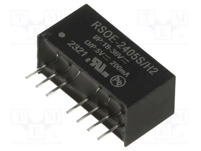 Converter: DC/DC; 1W; Uin: 18÷36V; Uout: 5VDC; Iout: 200mA; SIP8; 4.7g