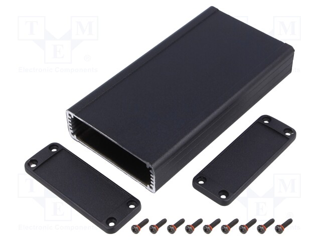 Enclosure: shielding; X: 84mm; Y: 160mm; Z: 28mm; aluminium; black