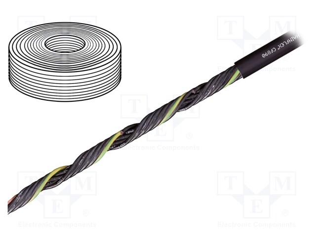 Wire: control cable; chainflex® CF890; 4G0,5mm2; PUR; black; Cu