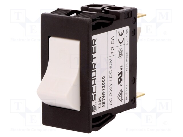 Circuit breaker; Urated: 240VAC; 60VDC; 12A; DPST; Poles: 2; 35g